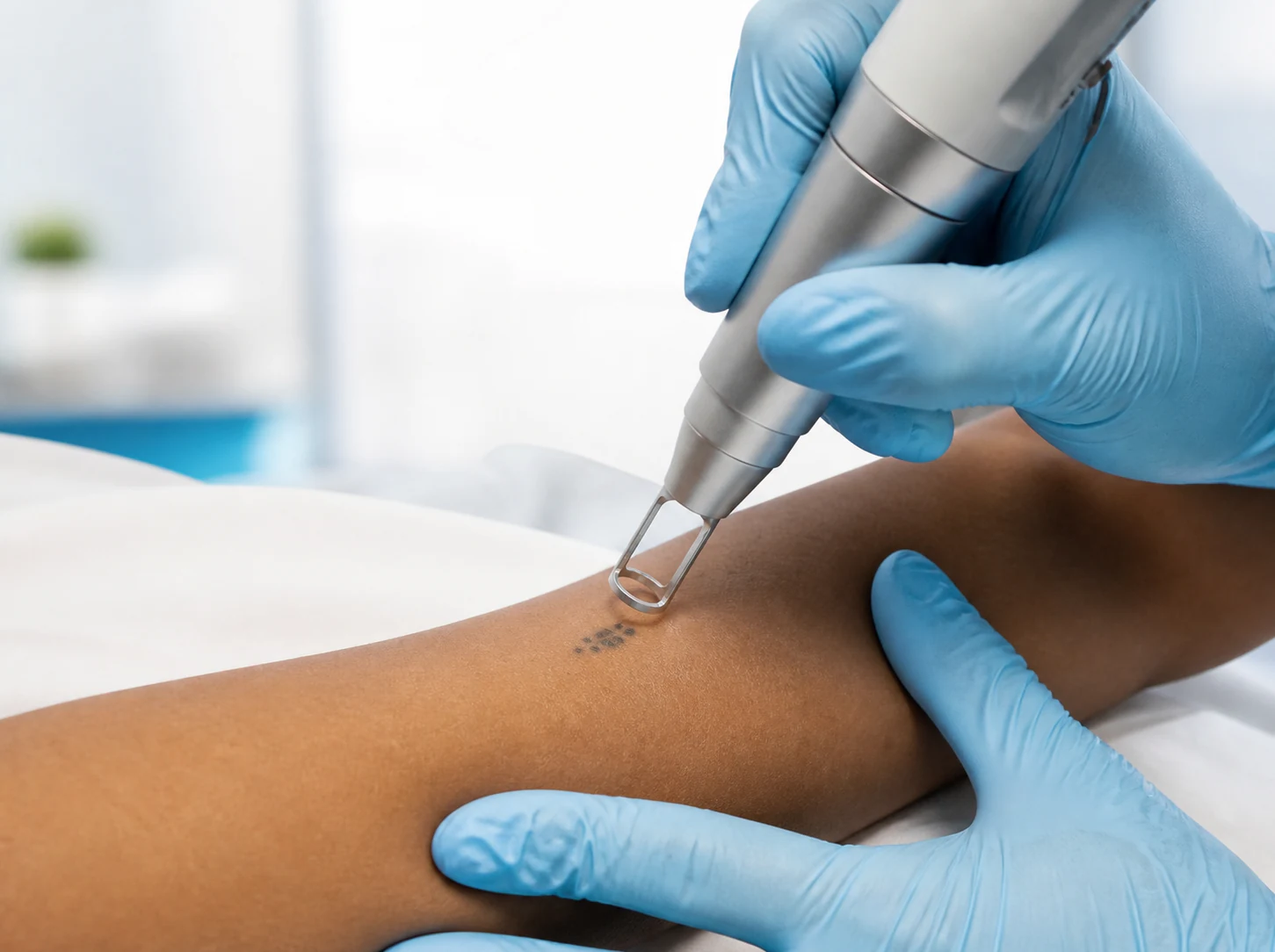 A clinician preparing a precise ablative dermatology procedure