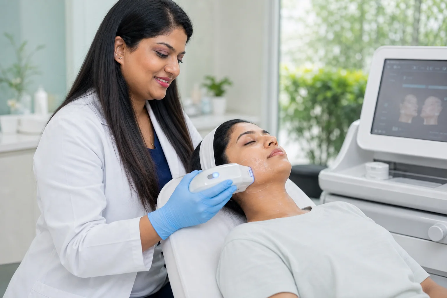 Dr. Sanjana providing anti-ageing treatment