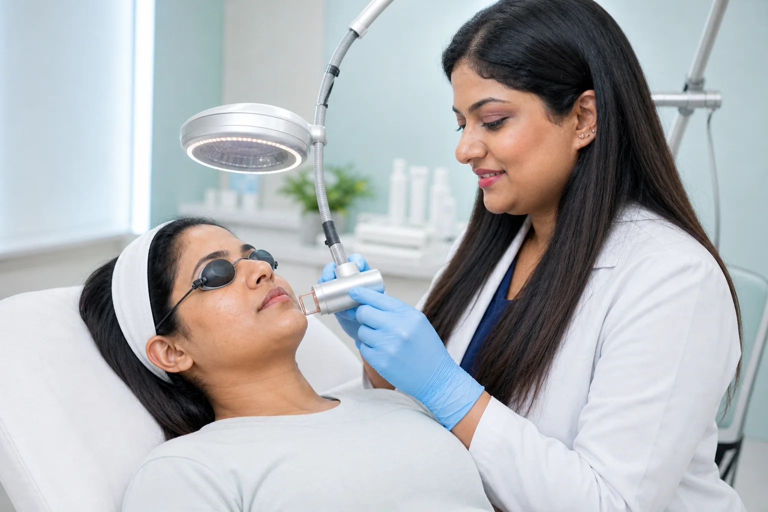 Dr. Sanjana providing pigmentation treatment treatment